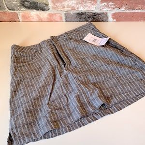 Grey plaid, linen skirt